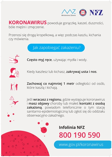Infografika jak ochronić się przed zarażeniem koronawirusem