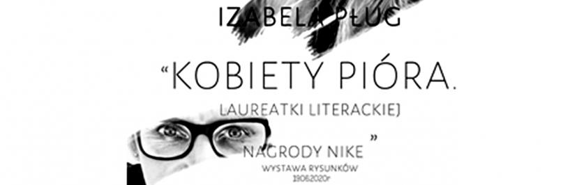 Czarno-biały plakat z wizerunkiem autorki prac i treścią zaproszenia