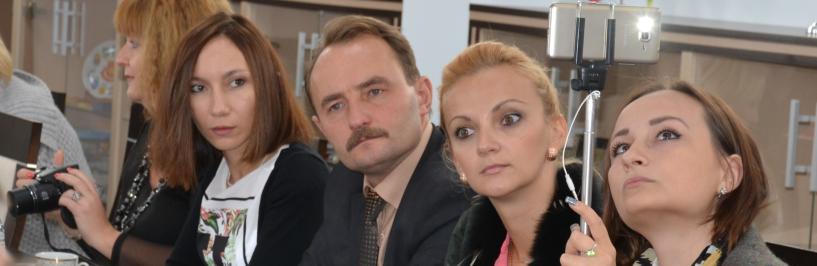 Członkowie delegacji z Ukrainy podczas spotkania z władzami Bielska Podlaskiego
