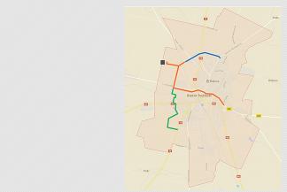 Mapa Bielska Podlaskiego z przebiegiem głównej sieci gazowniczej