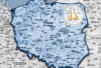 Mapa Polski z logo Suwalskiej Specjalnej Strefy Ekonomicznej